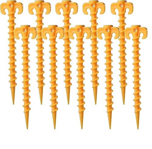 Estacas para tienda de playa, estacas de arena, estacas de lona, estaca de campamento de 7.9 pulgadas, estacas de anclaje en espiral de plástico