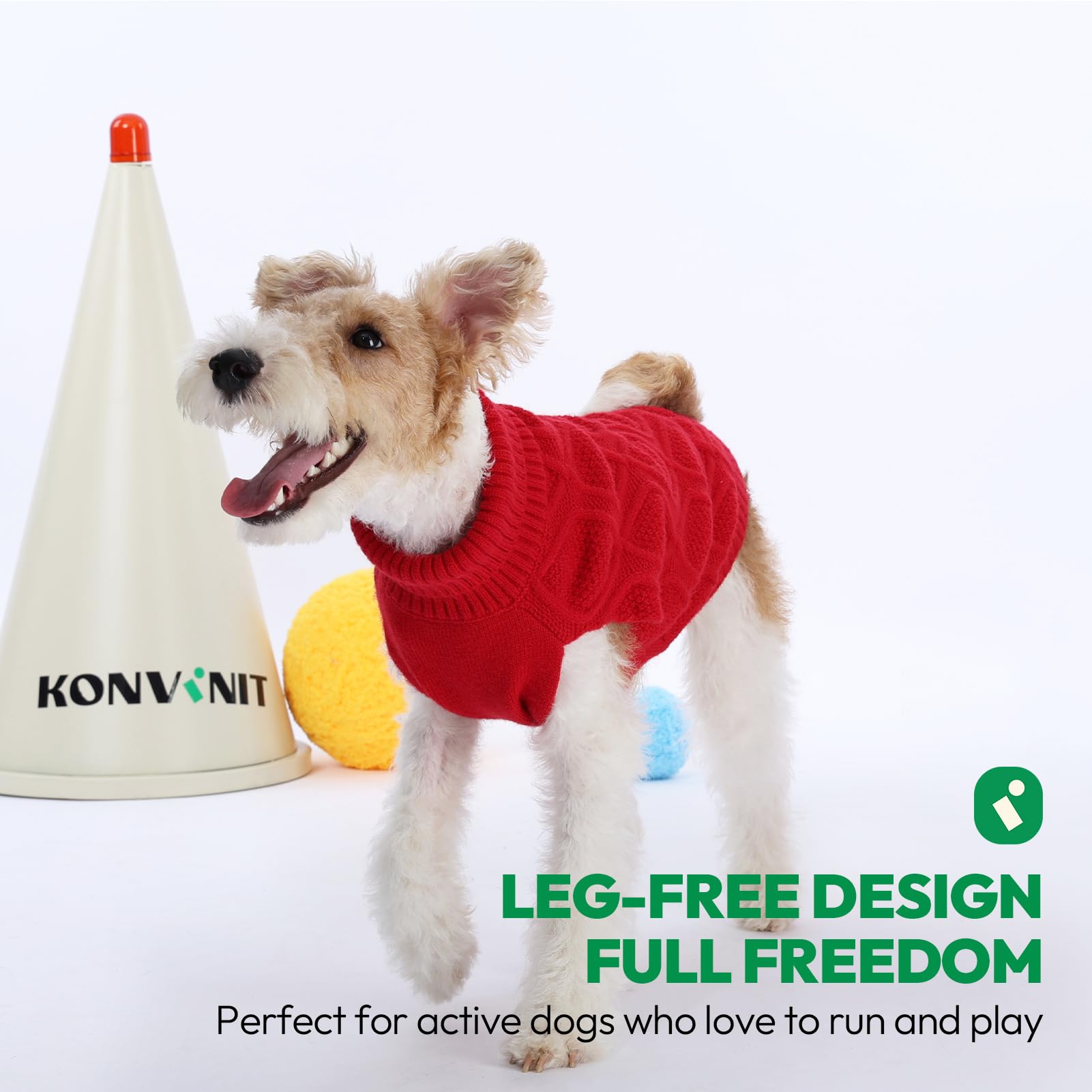 KONVINIT Hundepullover Kleine Hunde - Rollkragen Strickpullover Winter Warm