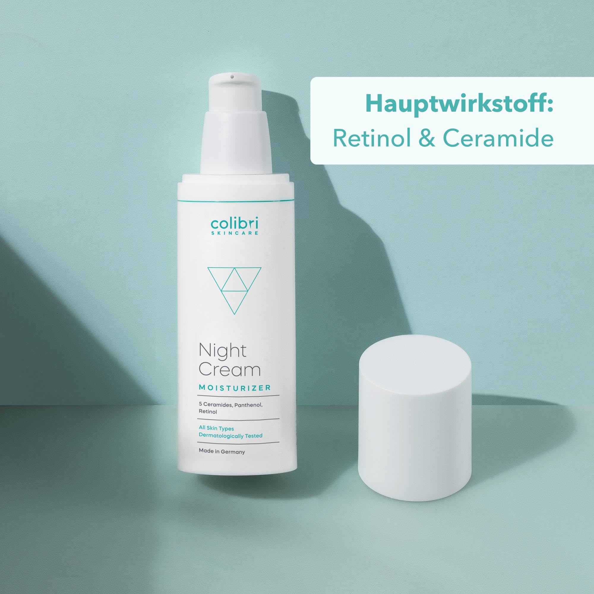 colibri skincare Night Cream 80ml - mit Retinol und Hyaluron Serum - straffende Anti Aging Nachtcreme für Frauen und Männer - pflegende Gesichtscreme gegen Falten - Made in Germany