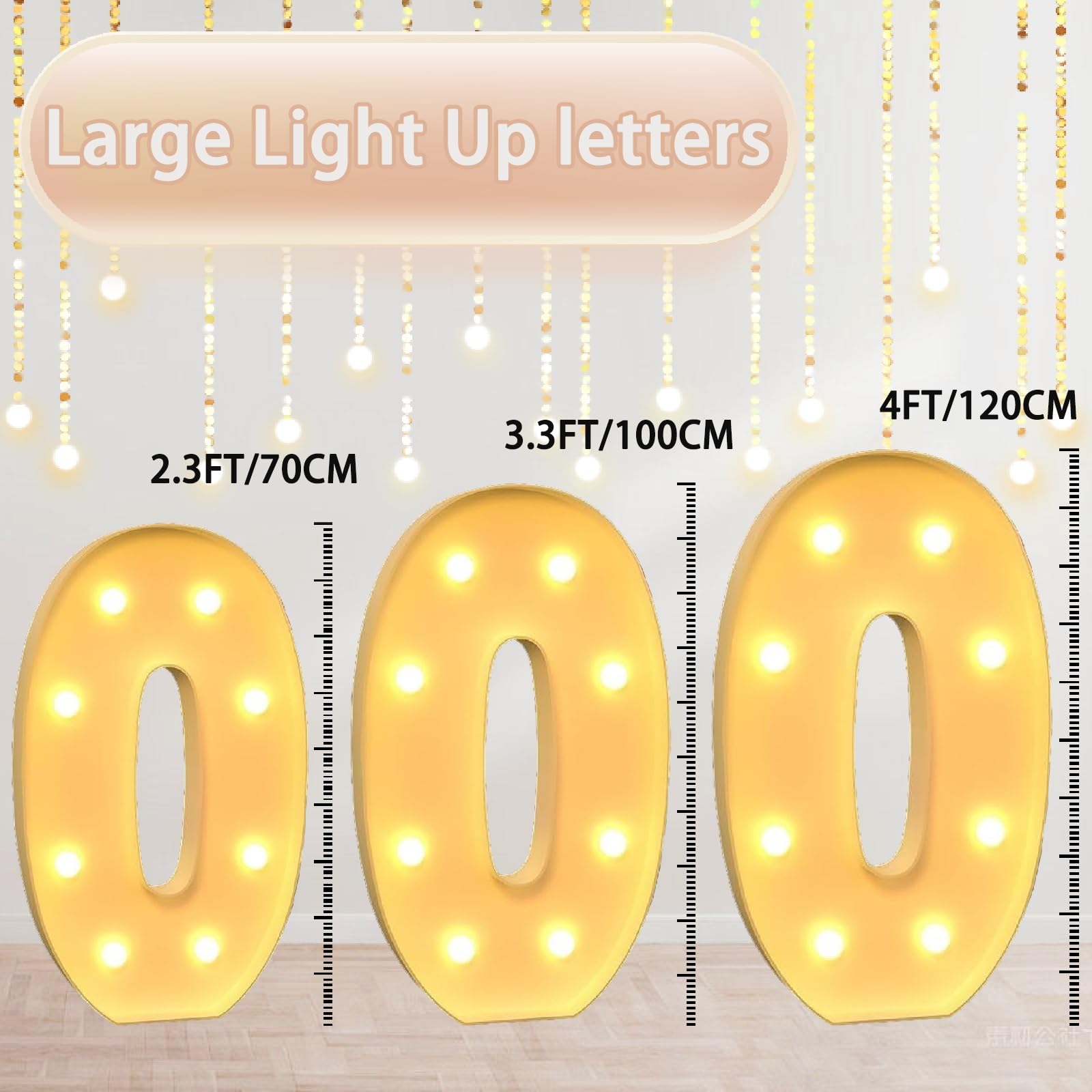 Lettere Luminose da 4 Piedi - Grande insegna a Mosaico for Decorazioni for Il Ballo di fine Anno, Sfondo for Feste all'aperto, Esposizione di Spirito Scolastico(2.3ft)