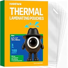 100 Pack Thermal Laminating Pouches 5.3x7.4Inches 3mil