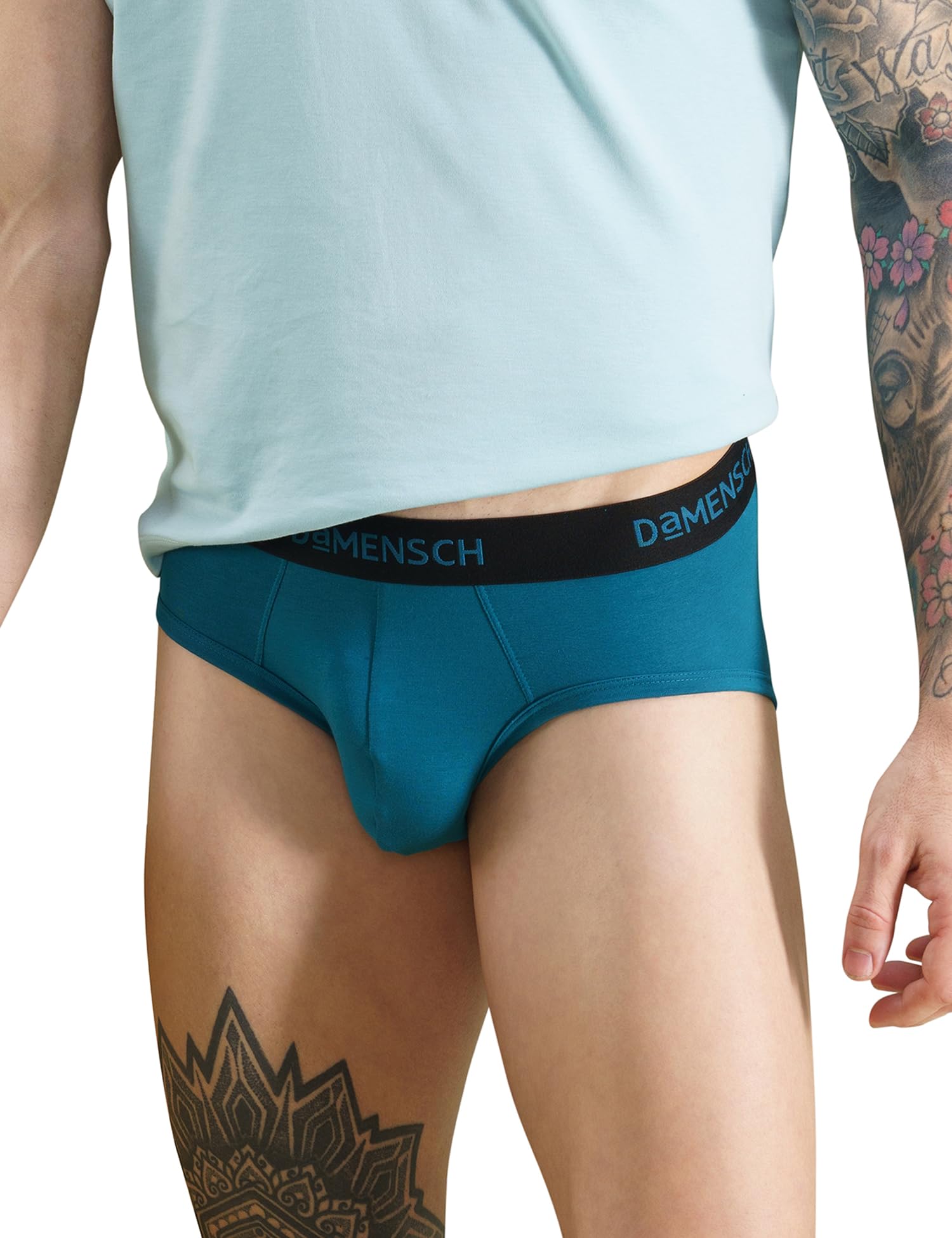 Fresh Mint Solid Underwear for Men, Breathable Innerwear, Cotton Briefs for Men, Anti-Rash Waistband Underwear, Moisture Wicking Briefs, Mid-Rise Underwear, Peppermint Finished Men Underwear
