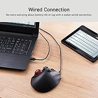 Vista 6 de ELECOM Ratón Trackball Inalámbrico, Ratón Ergonómico, Conexión para 3 Dispositivos, Con Cable (USB), Bluetooth, Ratón Track Ball, Control