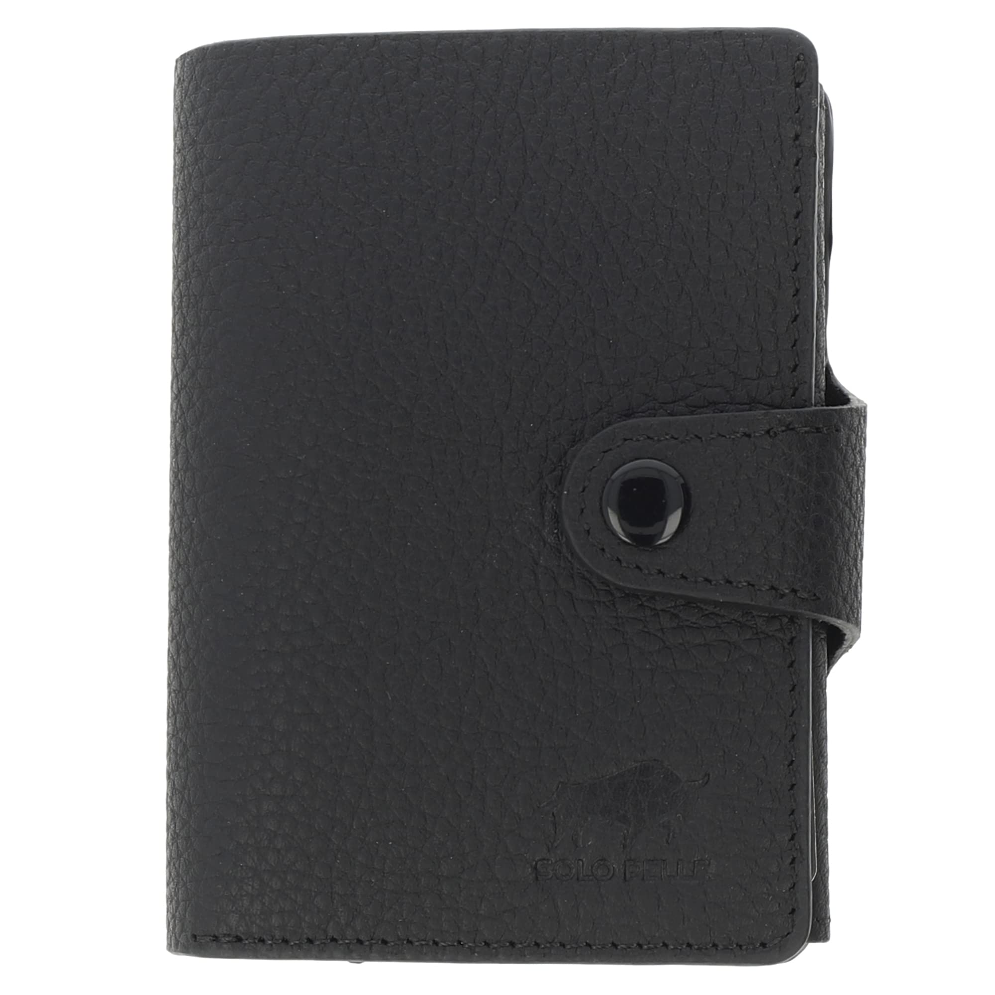 Solo Pelle Leder Geldbörse mit abnehmbarem Kartenetui + Münzfach für 15 Karten + Geldscheine geeignet | Kreditkartenetui mit RFID Magic Q-Wallet (Matt Schwarz)