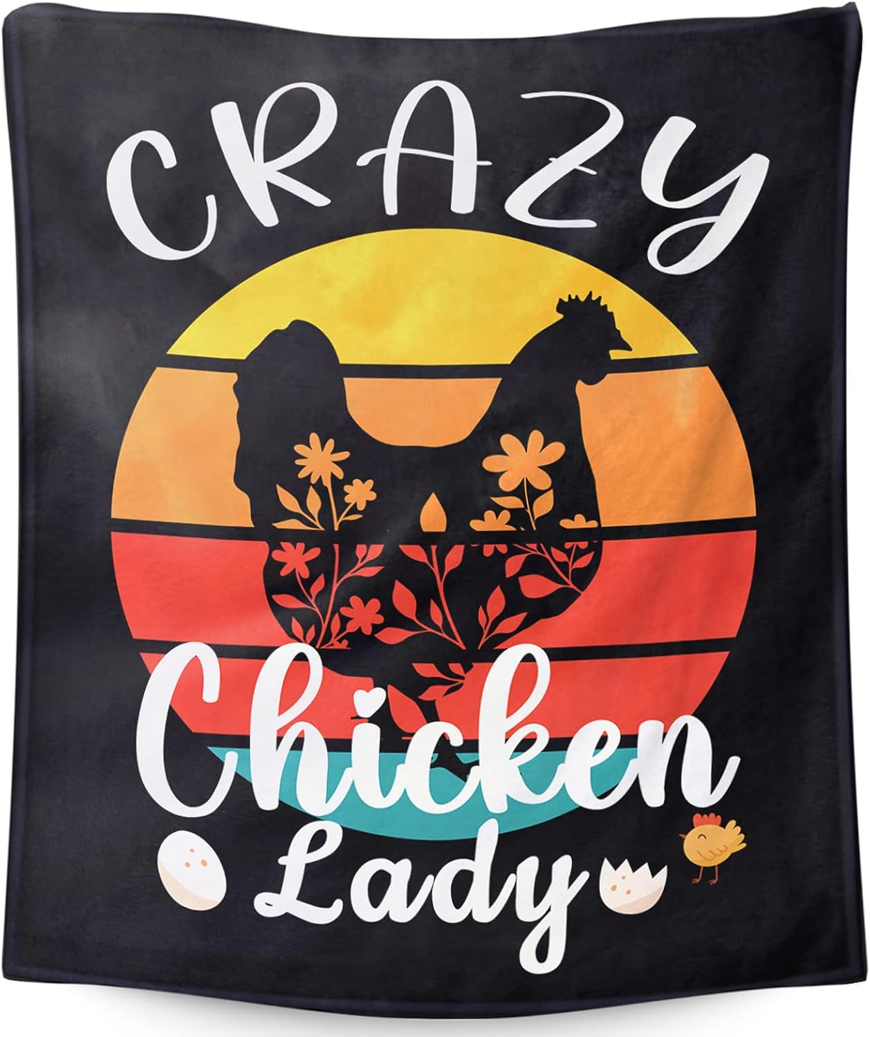 Custom Chicken Blanket Gifts with Name - 60x50 Inches Cute Throw Blanket for Girls, Women - Beige Soft Fuzzy Blankets for Bed, Couch & Travel