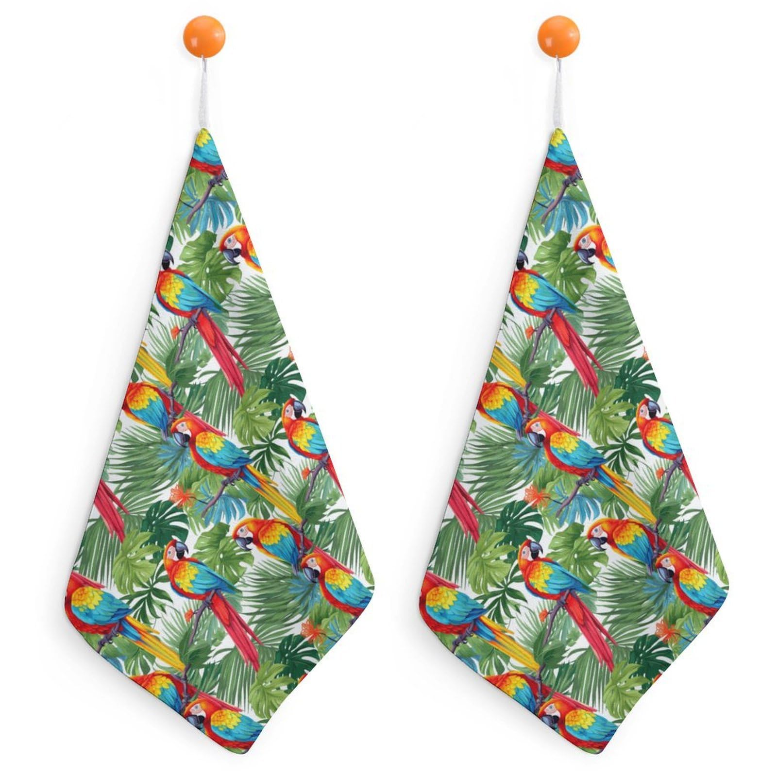 CGSBNGHA Tropical Birds Parrots Hand Towel Hanging Face Towels Cleaning Cloths Handkerchief for Bathroom Kitchen