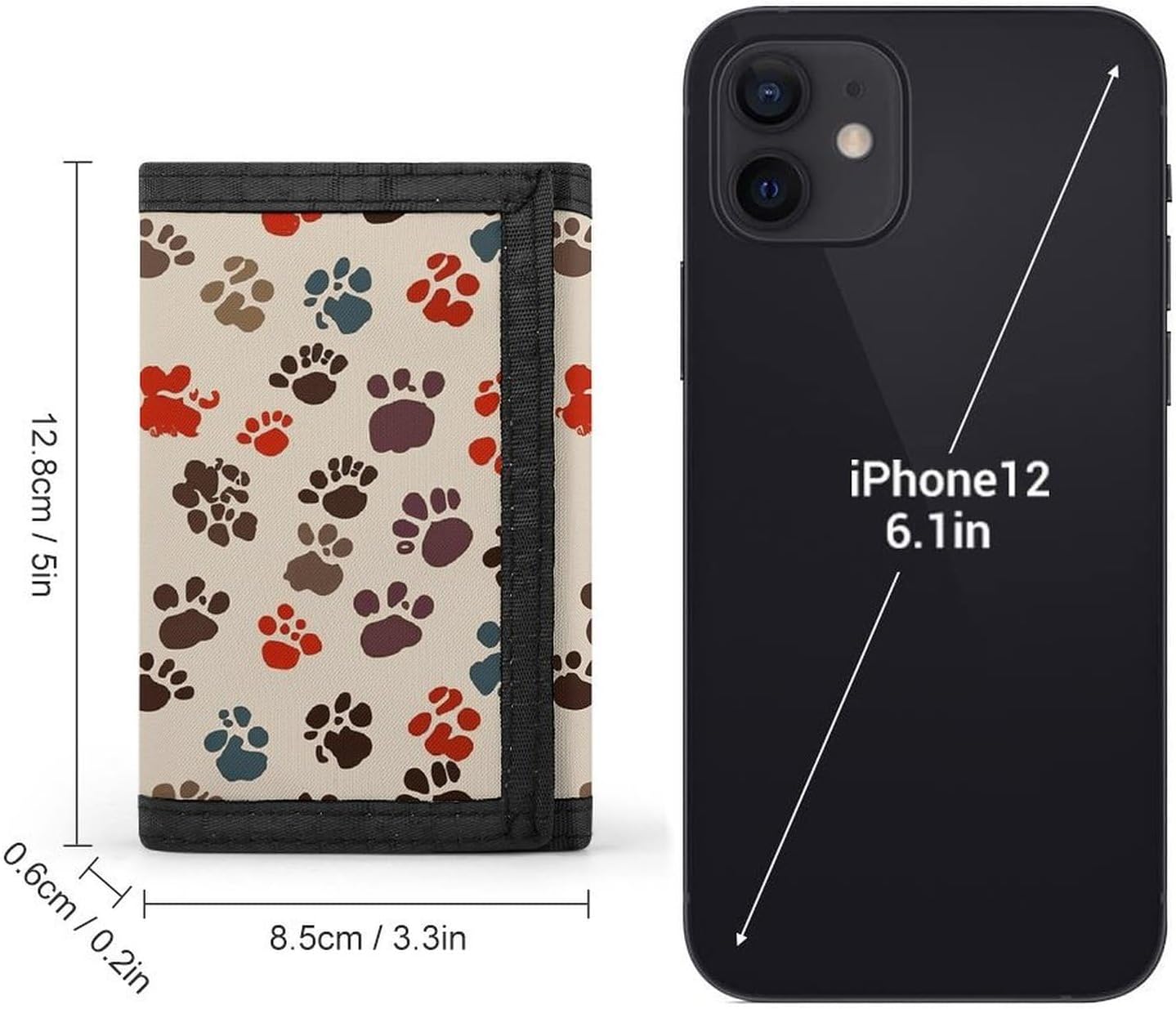 Cartoon Paw Prints Trifold Wallets Slim Wallet Novelty Pocket Purse Multiple Card Slots Outdoor Travel Wallet Stylish Durable Wallets For Men Women