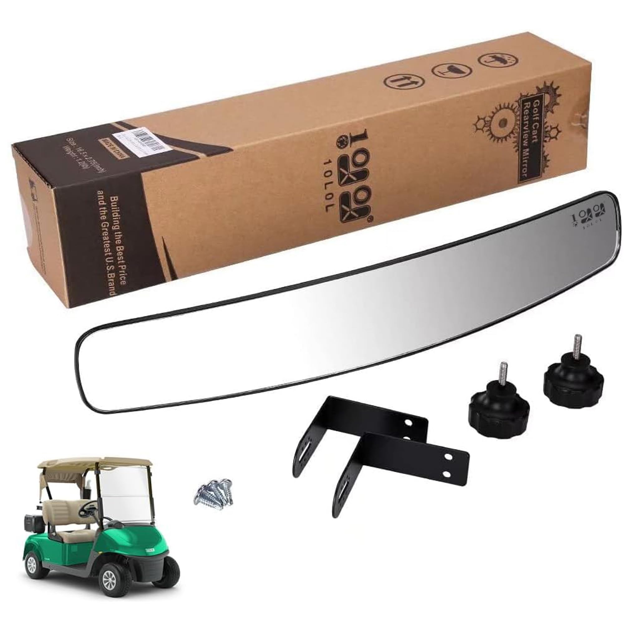10L0L Golf Cart Mirror Rear View 16.5" Extra Wide 180 Degree Panoramic for Yamaha EZGO Club Car and Others