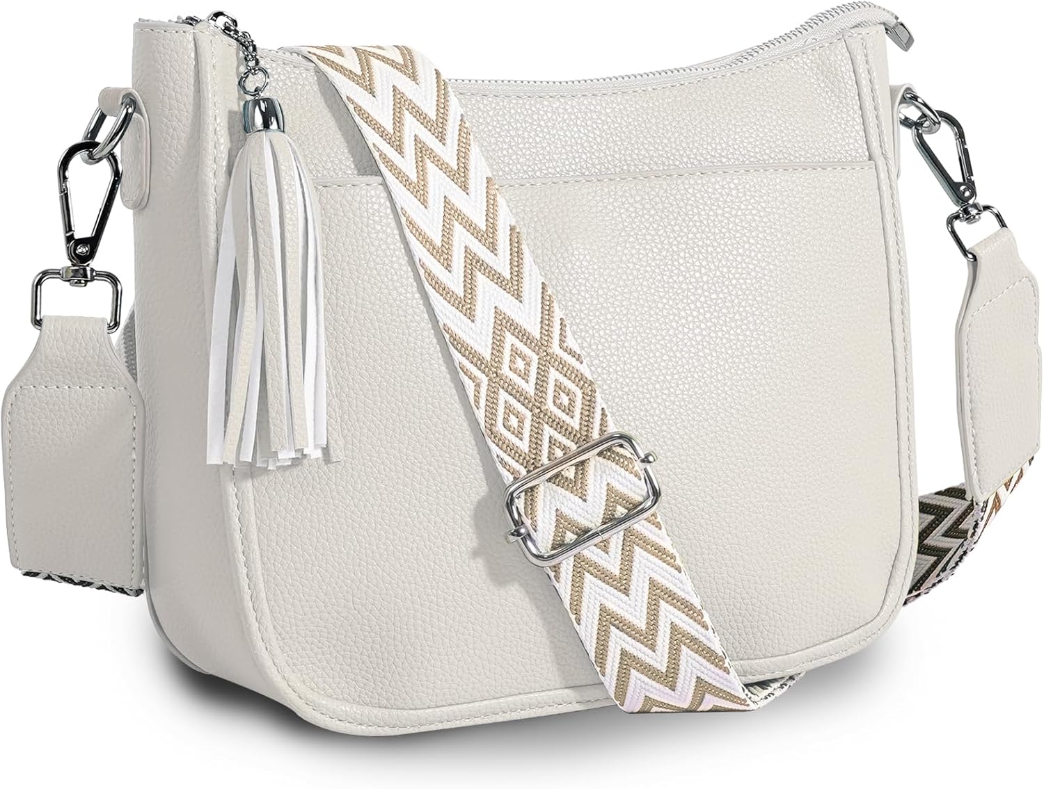 Crossbody Purse For Women, Vegan Leather Medium Crossbody Bag, Women's Crossbody Handbags For Travel With Tassel