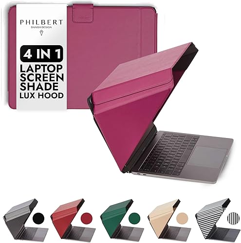 Miniatura 10 de Philbert Design Parasol y capucha Lux de privacidad  Universal para portátiles de 12"-13"-14"  Rojo  Materiales ecológicos  Reducción de