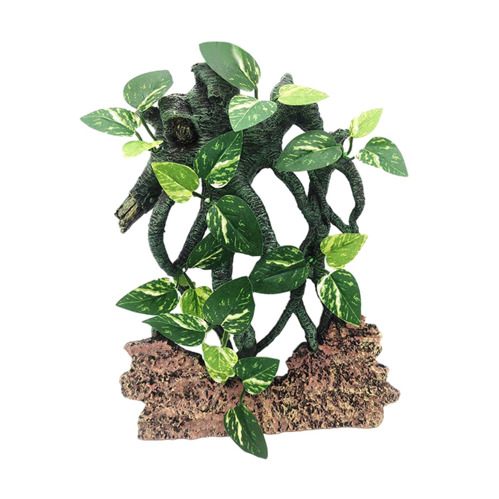 MagiDeal Climb Tree Branch Decor Reptiles Plants Terrarium Aquarium Geckos Snake Crab Habitat Habitat Decoration Reptile Corner Branch, spotted with rock