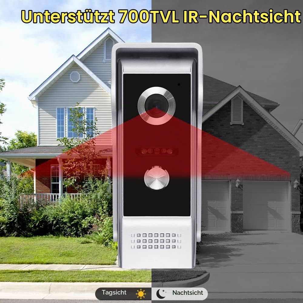 4,3'' TFT Farbe Wired Video Türsprechanlage Türklingel System für Home 700TVL IR Nachtsicht Türsprechanlage Wasserdicht + Indoor Bildschirm 100 Meter (1 Camera 1 Monitor)