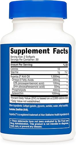 Vista 5 de Nutricost Krill Oil 0.03 onzas; 60 softgels líquido, Omega-3 Epa-Dha, 1