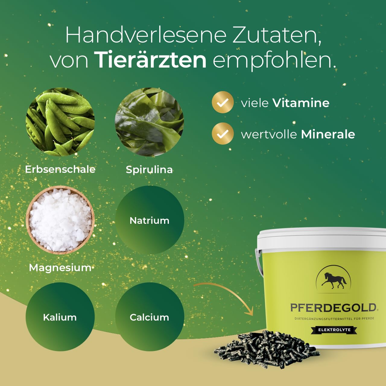 Elektrolyte 1,5kg - Diät-Ergänzungsfuttermittel für Pferde | mit Natrium, Kalium & Calcium - Elektrolyt-Versorgung bei warmem Wetter & intensivem Training - zuckerfrei, ohne Zusatzstoffe