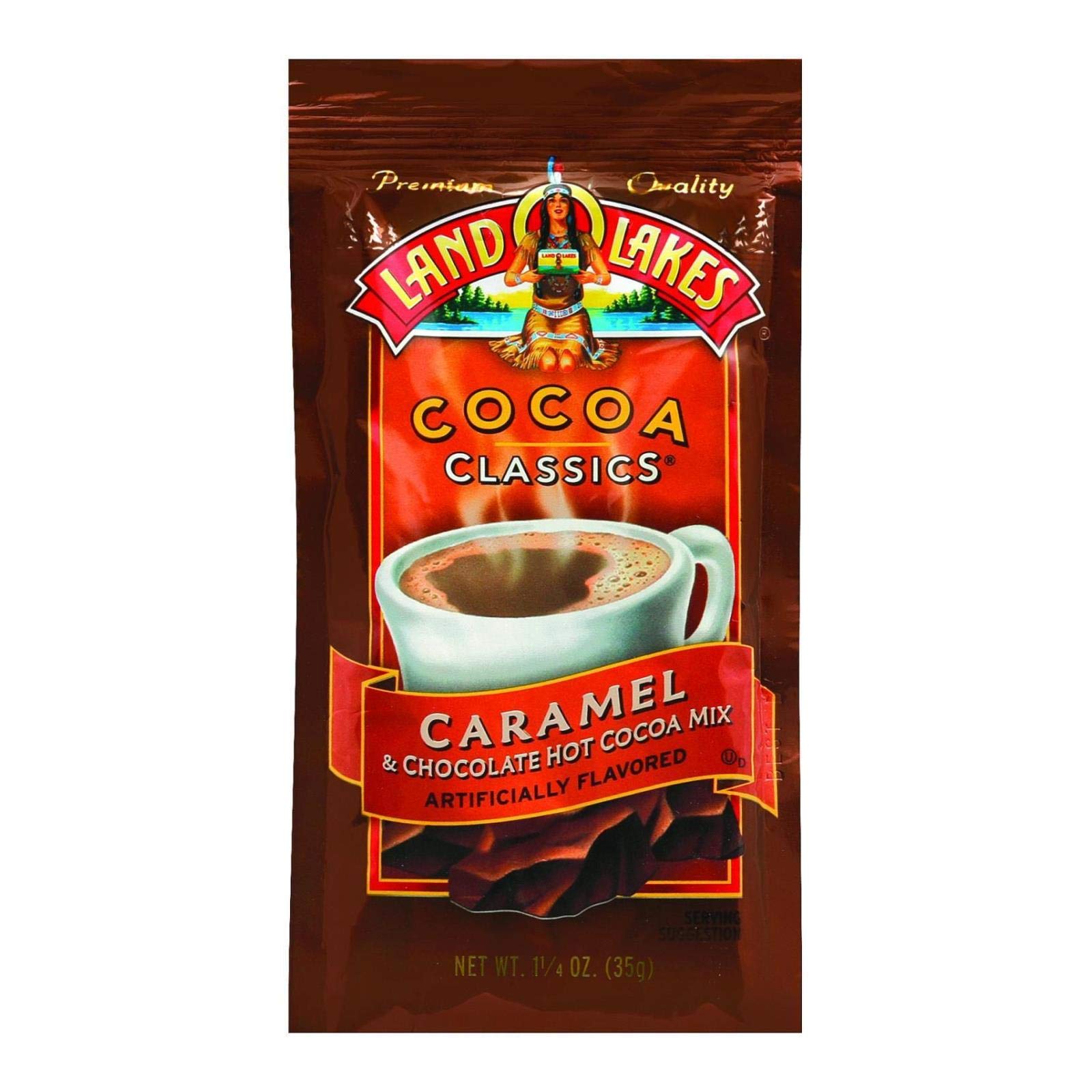 Land O Lakes Cocoa Classics Caramel and Chocolate Hot Cocoa Mix: 1.25 oz- 12 pack