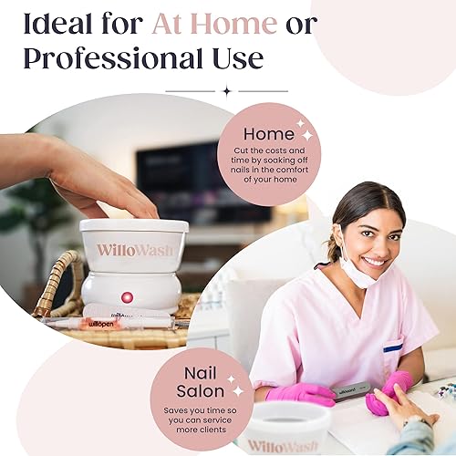 Miniatura 6 de Willowash - Cuenco eléctrico para remojar uñas, kit removedor de uñas acrílico a prueba de acetona para el hogar, polvo de inmersión y cuenco