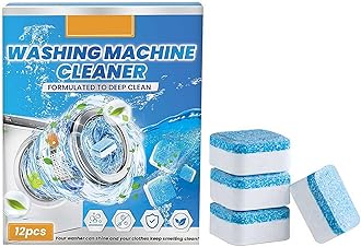 12 Pack Washing Machine Cleaner Descaler, Solid Deep Cleaning Tablet, Washer Cleaner Tablets, Deep Clean Front & Top Load Washer