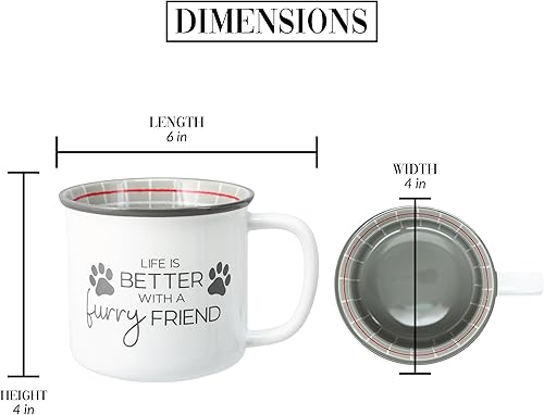 Miniatura 5 de Pavilion Gift Company - Life Is Better With A Furry Friend - Taza de café de 18 onzas para gatito, cachorro, felino, K-9, gato, perro, amante,