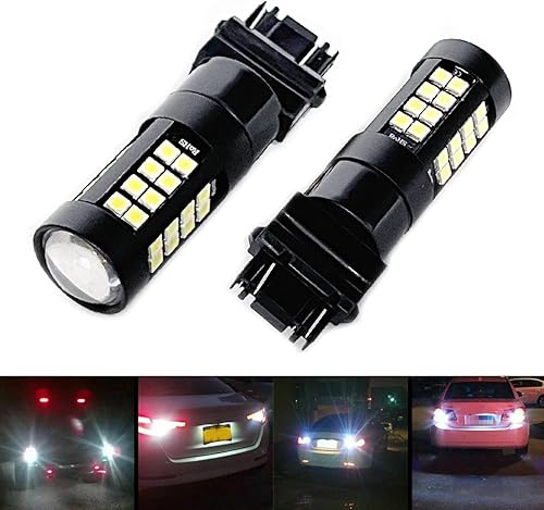 SOCAL-LED LIGHTING 3156 3157 - Bombillas LED estroboscópicas de marcha atrás, 6000 K, xenón blanco superbrillante, luces de freno de montaje alto,