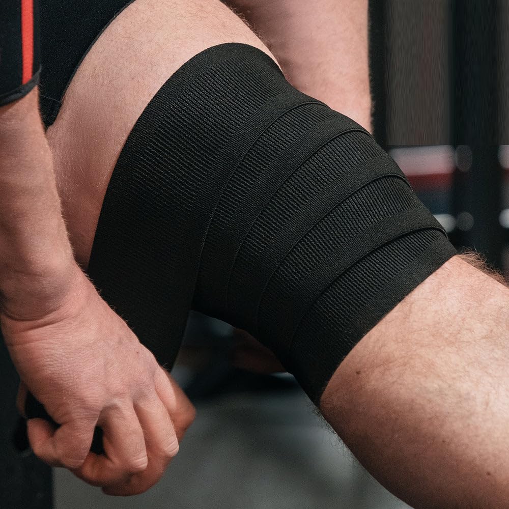 Kobo Knee Wraps for Powerlifting 2 Meter – Heavy Duty Elastic Support for Squats, Weightlifting & Gym Training – Adjustable Compression Knee Straps for Men & Women-image-36