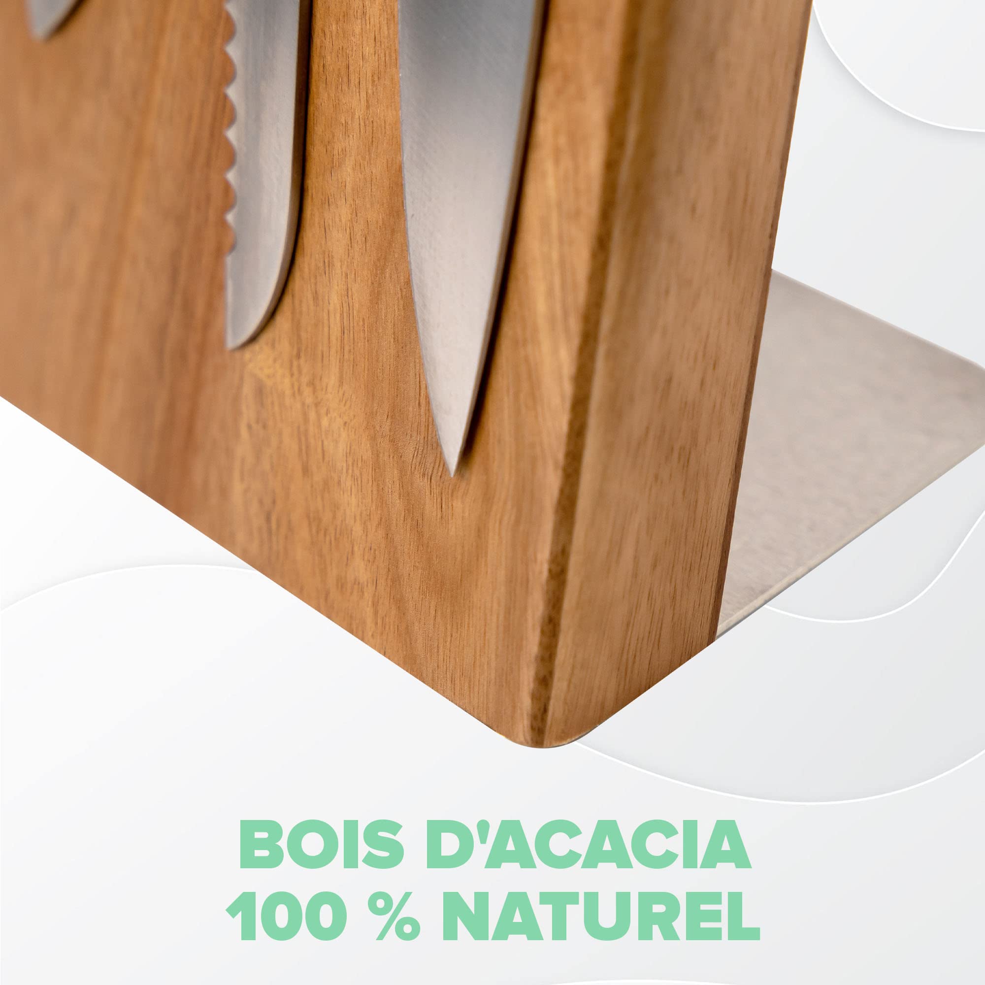 Coninx Bloc à Couteaux Aimanté, Blocs Porte Couteau Magnétique 22x23cm