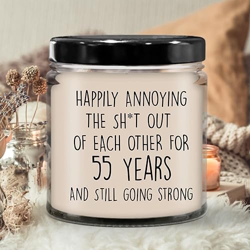 Miniatura 2 de Vela de 55 aniversario, 55 para parejas y padres, 55 aniversario de boda, regalos románticos, aniversario de esmeralda, vela de boda de 55 años, 9