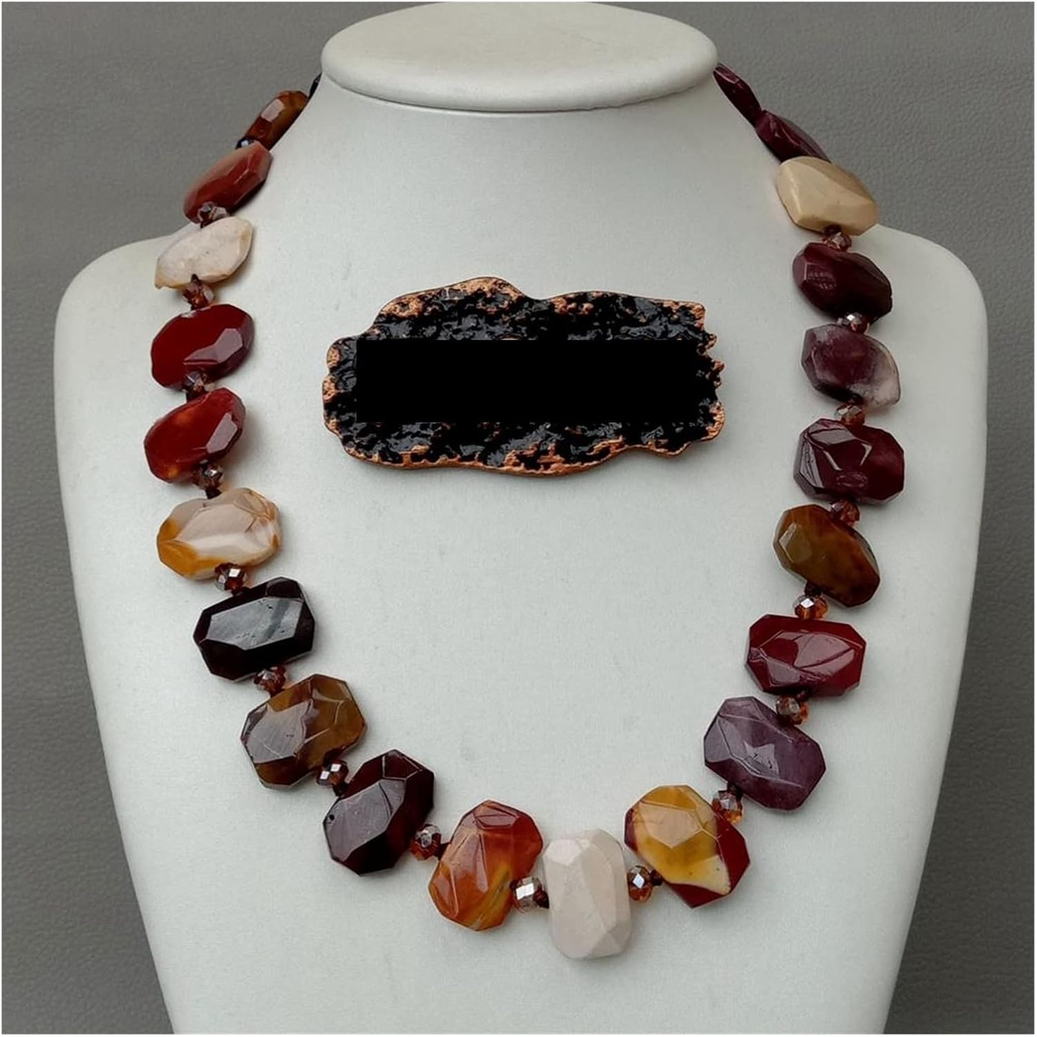 19'' Natural Faceted Chunky Rectangle Knot Handmade Chocker Women Jewelry Necklace Strand