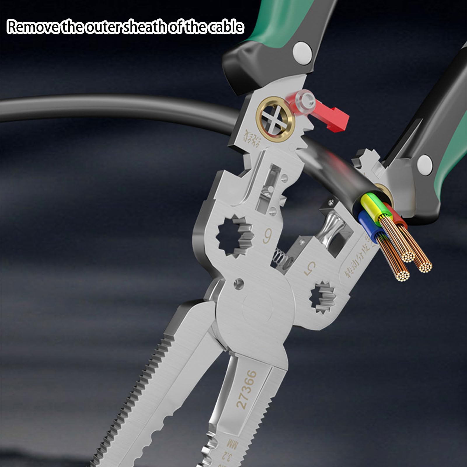 Herramienta de crimpado de acero industrial con mango ergonómico para tareas de alambre y electricidad densa comodidad