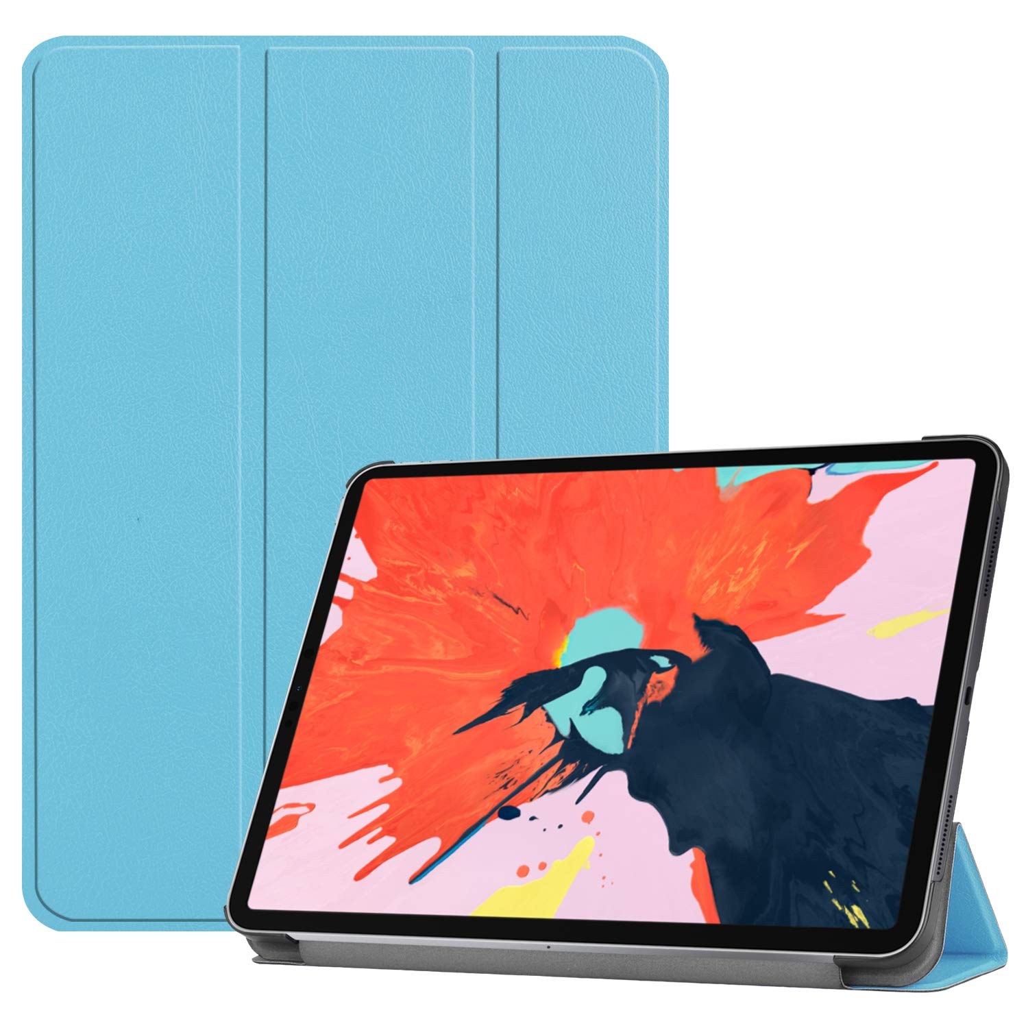Oaky Smart Case Cover Compatible with - New iPad Pro 12.9" 2018 Case [Support Pencils Magnetic Attachment and Wireless Charging], Slim Light Trifold Stand Smart Cover [Auto Wake/Sleep] for iPad Pro 12.9 inch 2018 Sky Blue (B07MR64DYK) Amazon Price History, Amazon Price Tracker