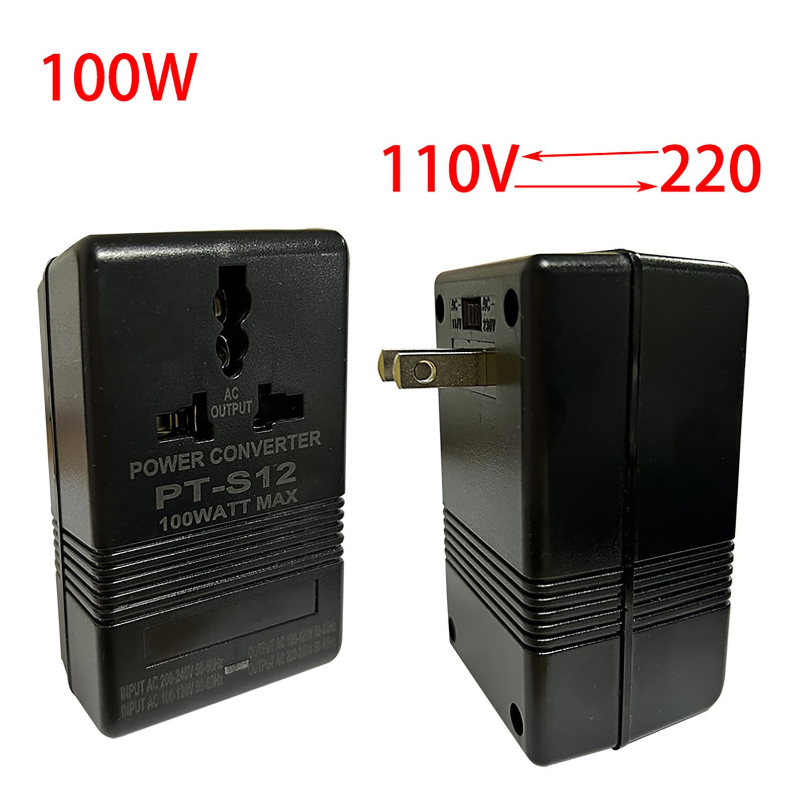 Amazon.co.jp: 海外電源変換アダプタ 100V-120V - 220V-240V 100W 2