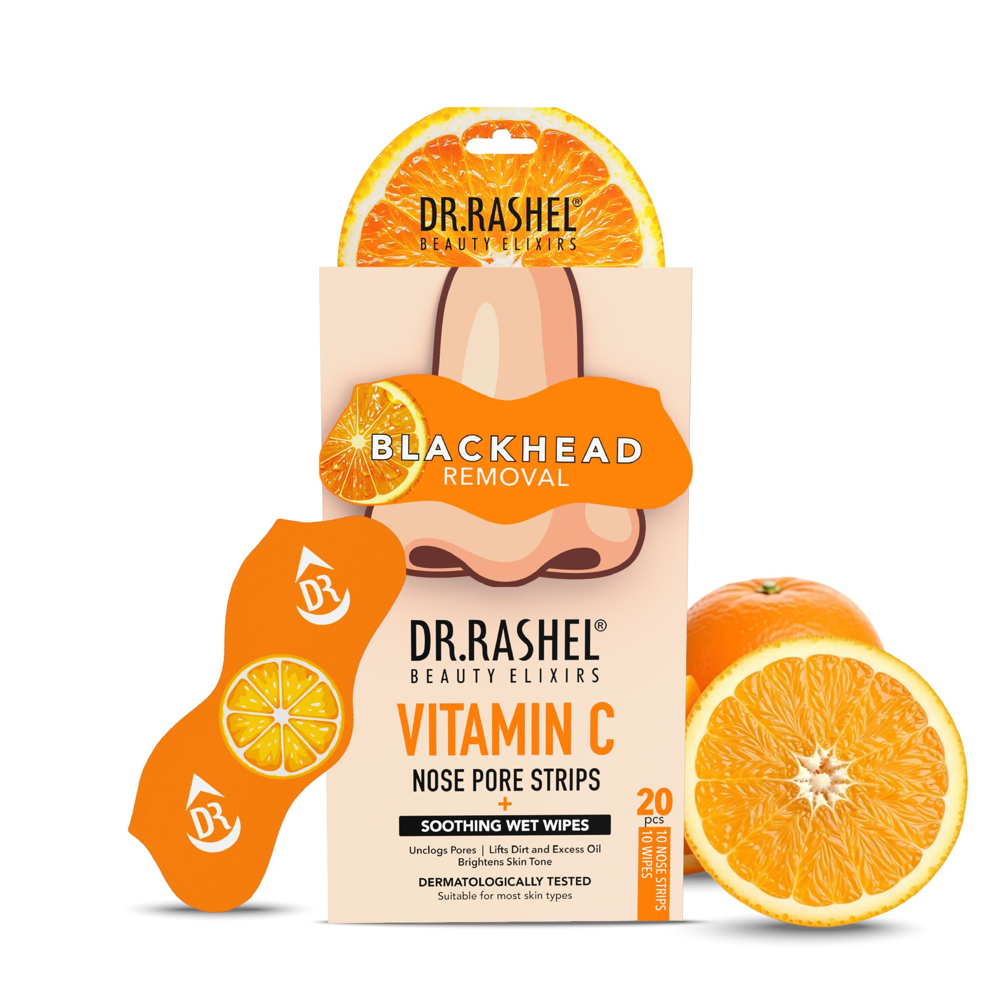 DR.RASHEL Vitamin C Nose Strip With Hazel Extracts Observes Dirt And Oil (10 Strips &10 Wipes)-image-28