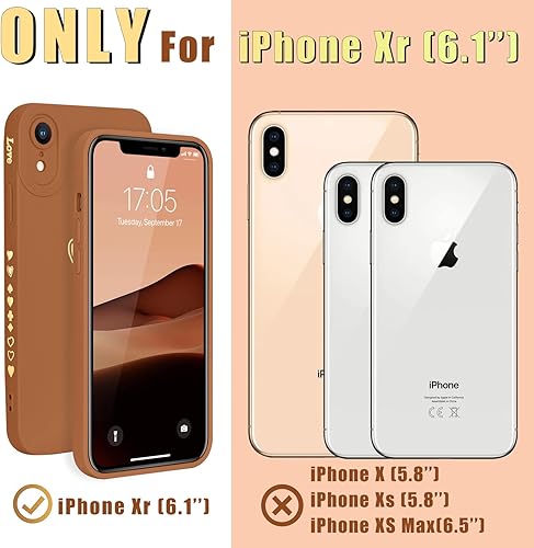 Miniatura 2 de Teageo Funda compatible con iPhone XR de 6.1 pulgadas para mujeres y niñas, lindo corazón de amor de lujo funda protectora suave antiarañazos para