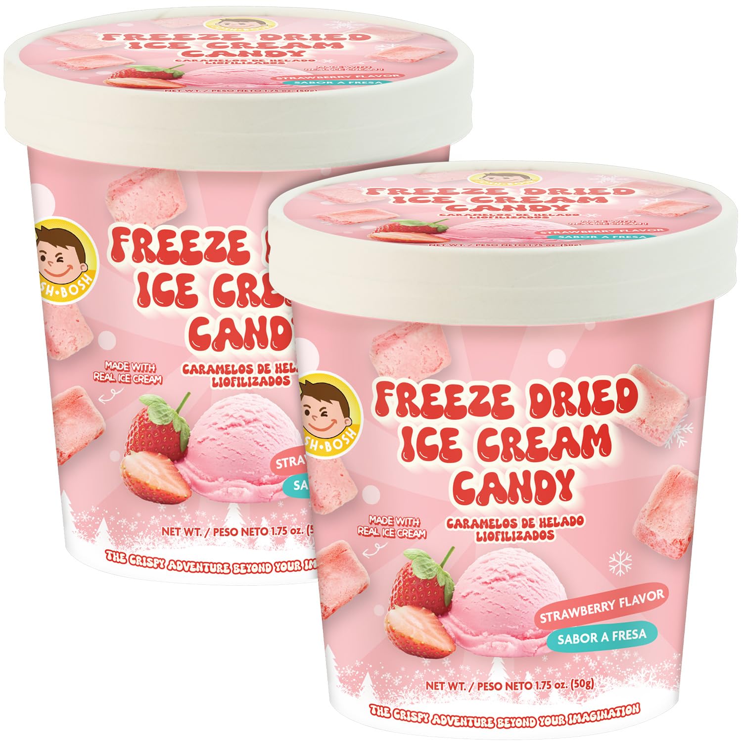 Amazon.com : JOSH BOSH Strawberry Freeze-Dried Ice Cream Candy 2