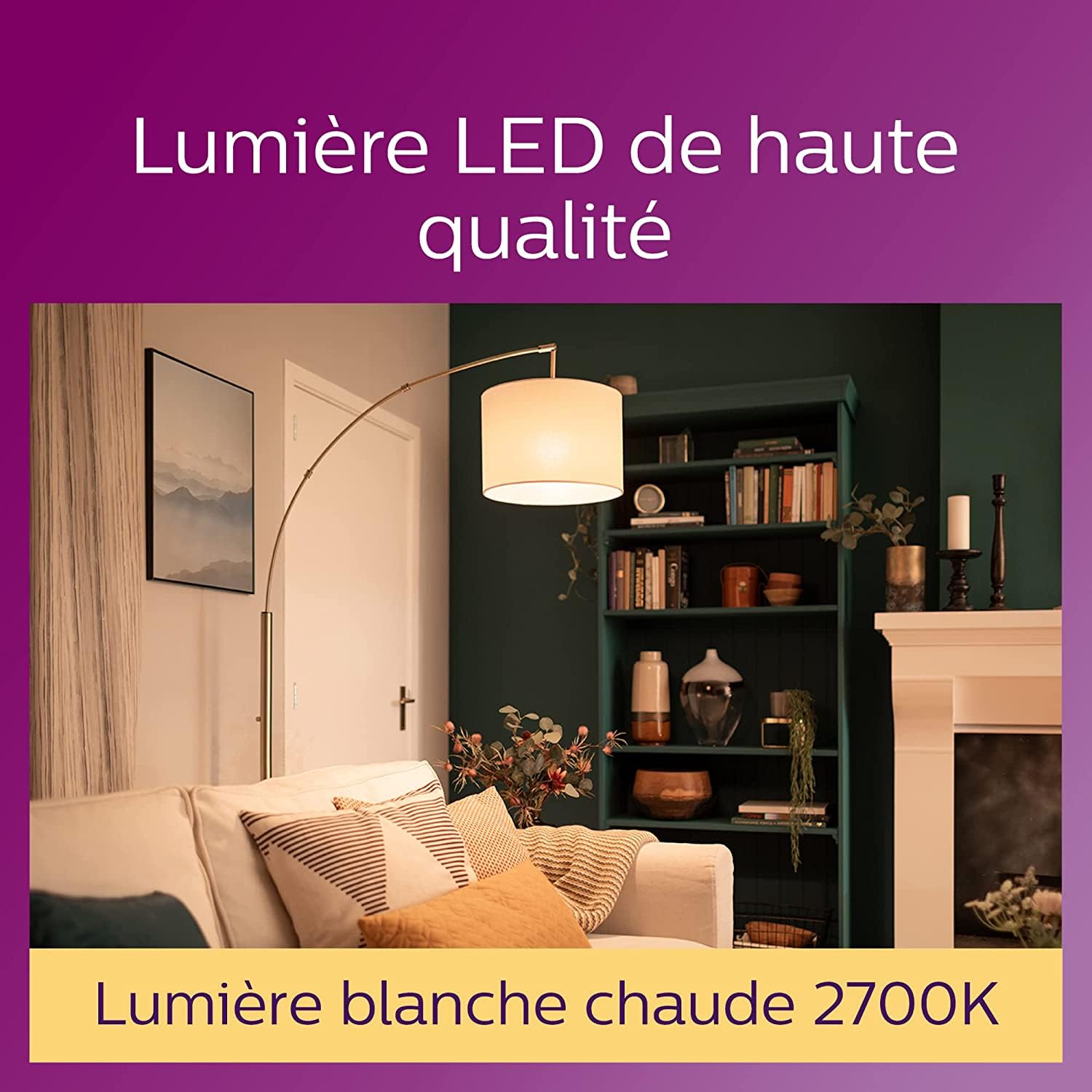 Philips ampoule LED Equivalent 75W B22 Blanc chaud, Non dimmable, Plastique, Lot de 6