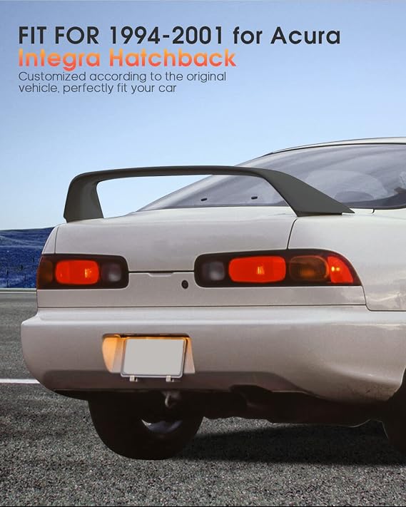 FINDAUTO ABS Car Spoiler Wing Body Kit Type-R Style Fit for 1994-2001 for Acura Integra Hatchback Matte Black Trunk Lip Spoiler