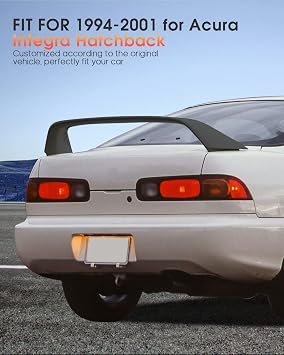 FINDAUTO ABS Car Spoiler Wing Body Kit Type-R Style Fit for 1994-2001 for Acura Integra Hatchback Matte Black Trunk Lip Spoiler