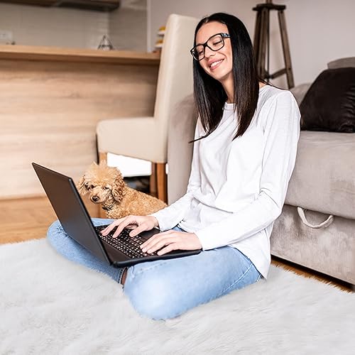 Miniatura 7 de CAROMIO Alfombras de piel sintética de oveja alfombra suave y esponjosa para interiores para dormitorio alfombra de cama alfombra larga y sedosa de