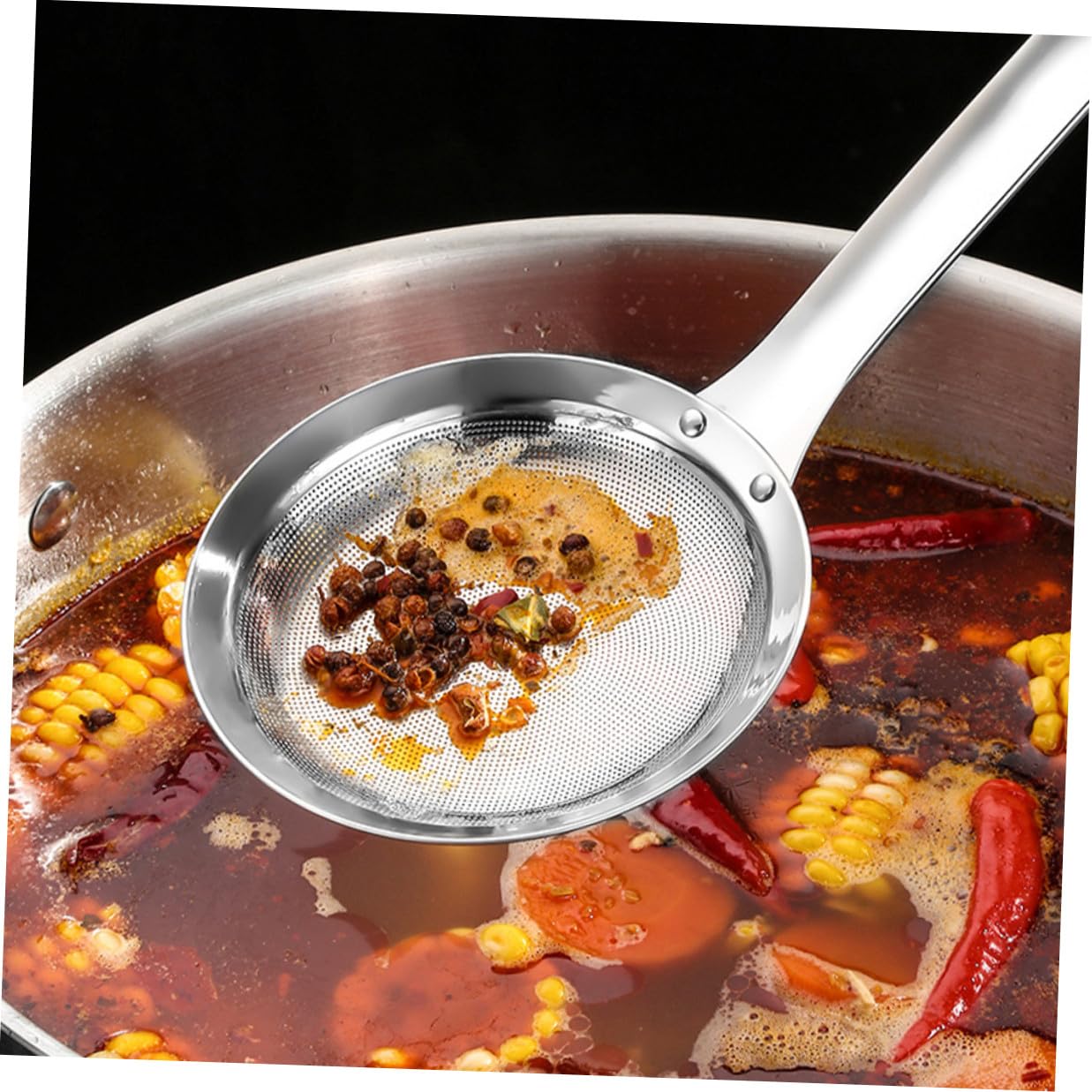 Set da 3 Pezzi Colino Cucina in Acciaio Inossidabile Rete Fine, Manico Comodo, Filtro per Farina e Soia, per Uso in Cucina Argento