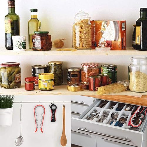 Vista 7 de Abrelatas de fácil giro: apertura de tapa Maxracy sin esfuerzo para manos débiles y artritis Abrebotellas versátil Abrebotellas y abrebotellas