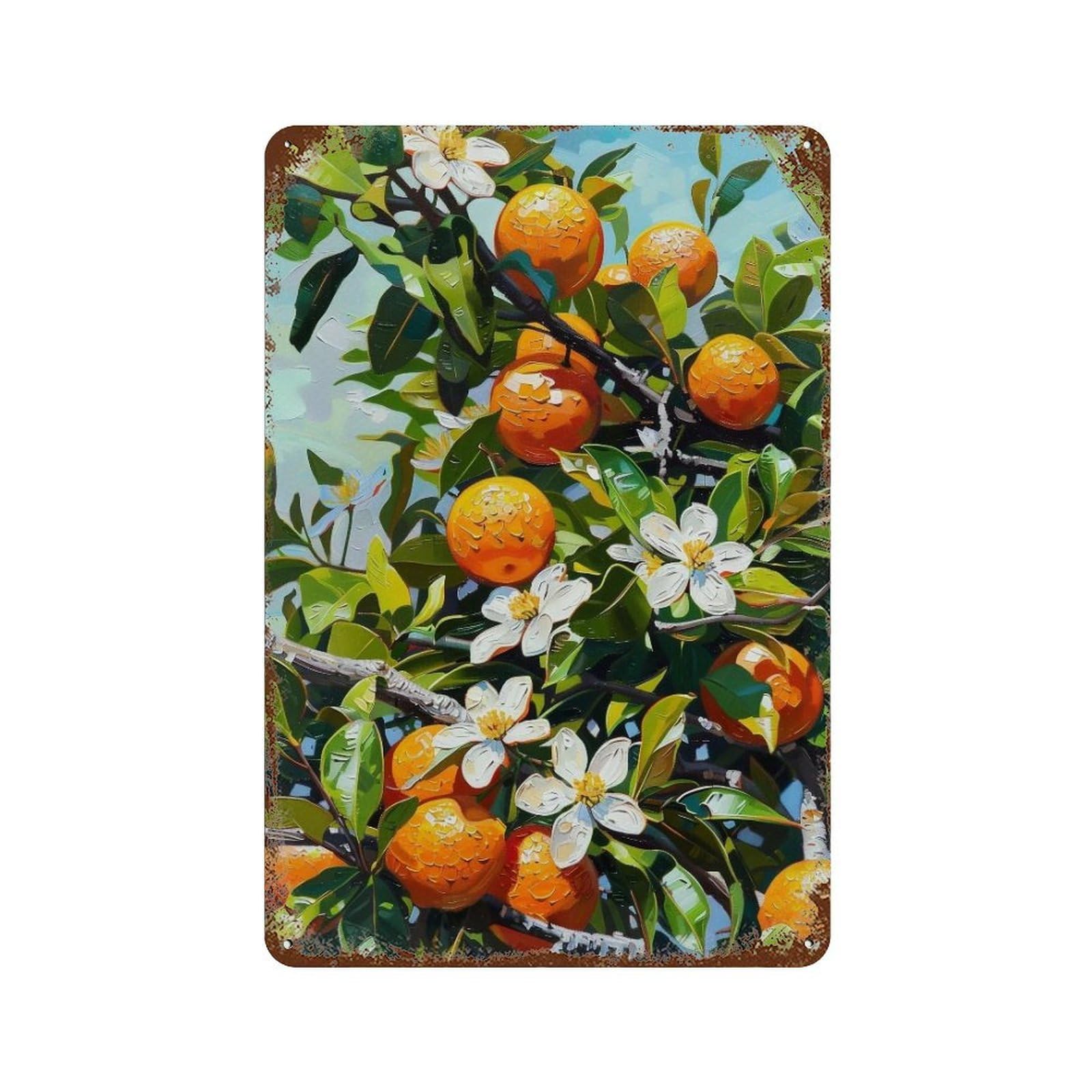 WUJHGRSG Sunny Citrus Grove (2) Wall Art Retro Iron Vintage Metal Tin Sign Poster Modern Decor for Home Cofffee Club Bar Shop Style 30x20cm