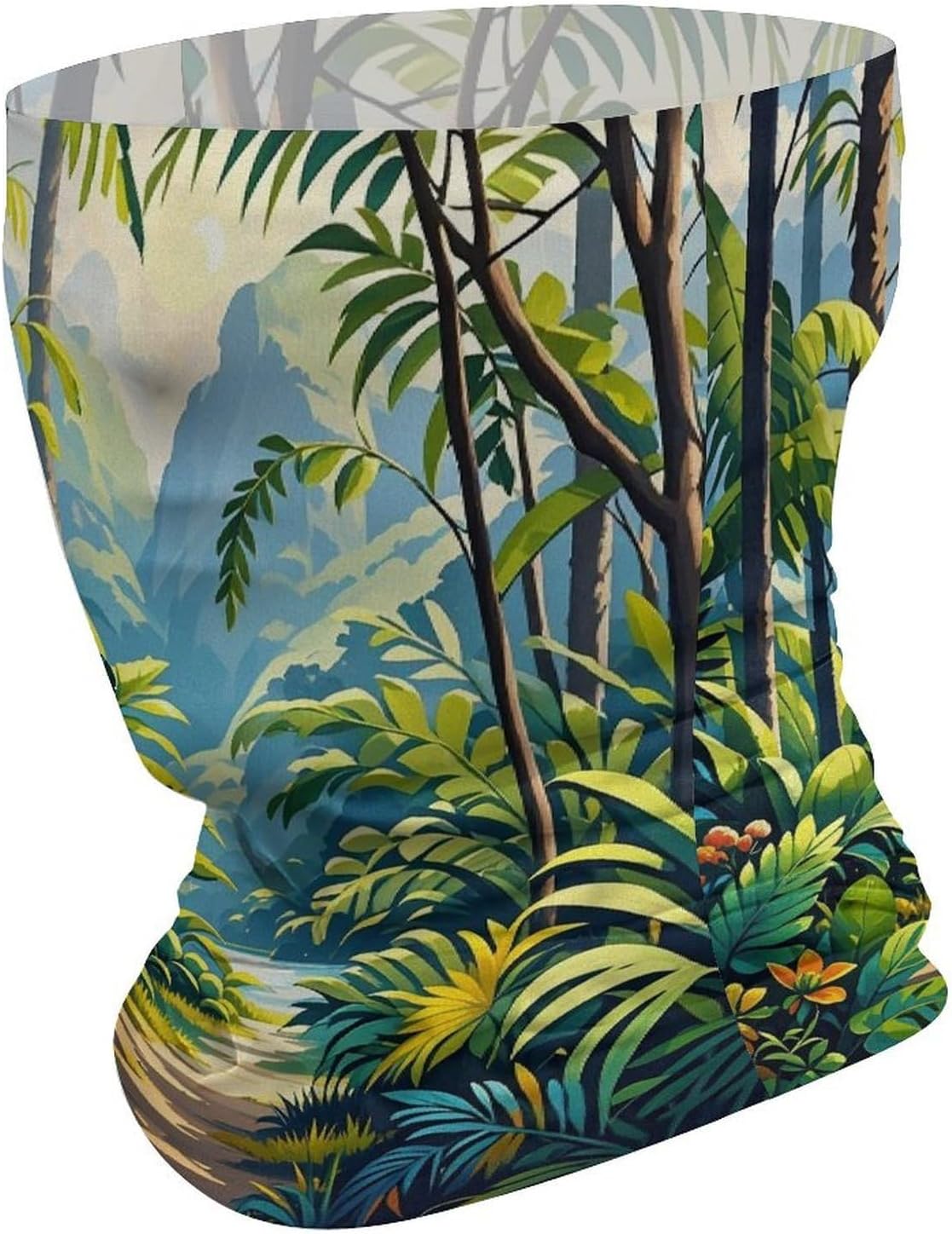 Tropical Jungle Painting Neck Gaiter Bandana Windproof Breathable Face Mask Cover Face Cover Cold Weather Gator Scarf Winter Neck Warmer Gaiter Half Balaclava Scarf Mask for Men Women