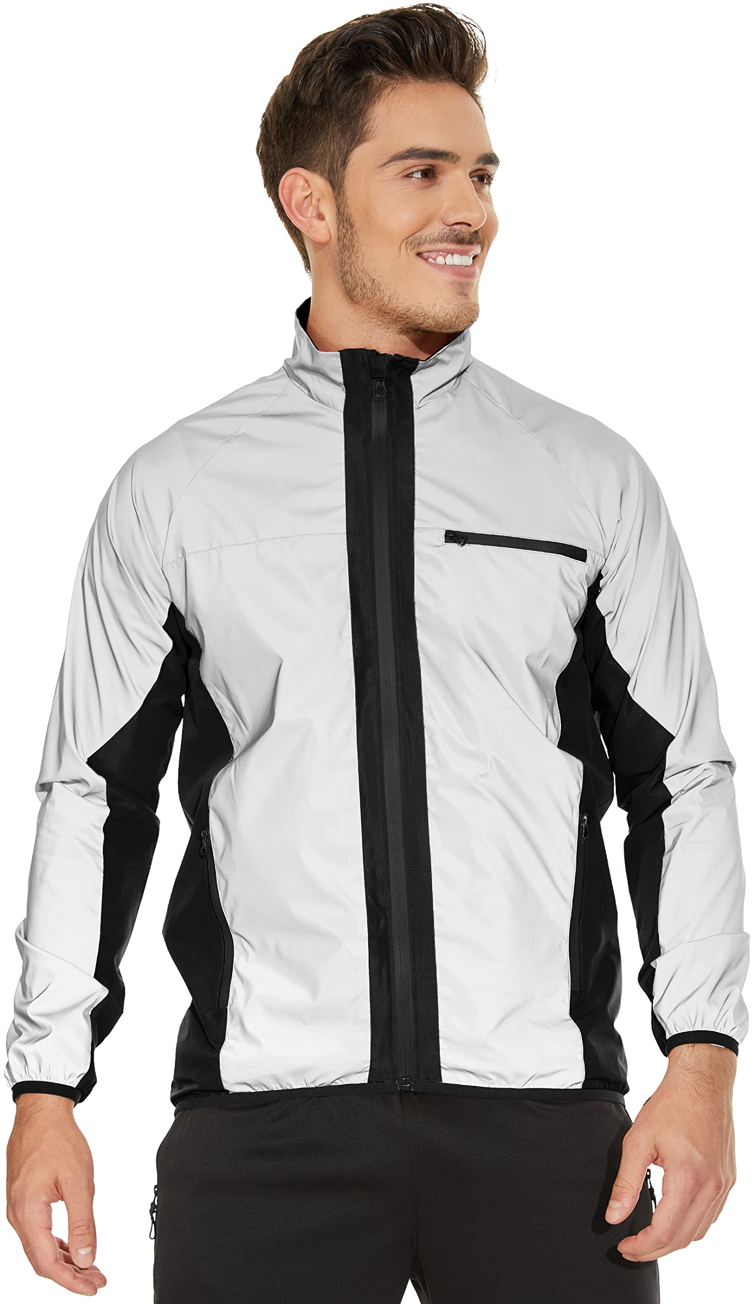 GEEK LIGHTING Men's Waterproof Hooded Rain Jacket, Lightweight Packable Raincoat for Outdoor, Camping, Travel