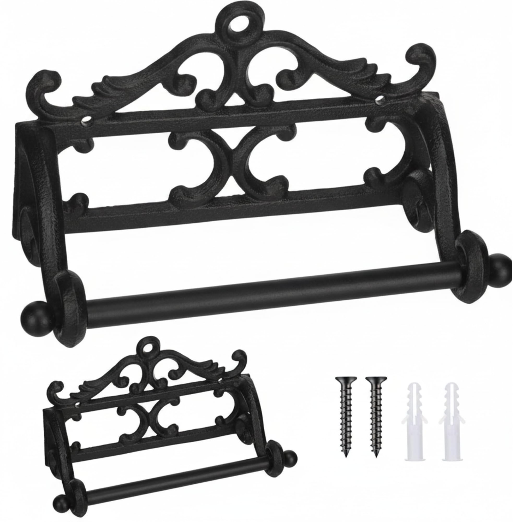 1 Pcs Vintage Cast Iron Toilet Paper Holder, White — Amazon image 8