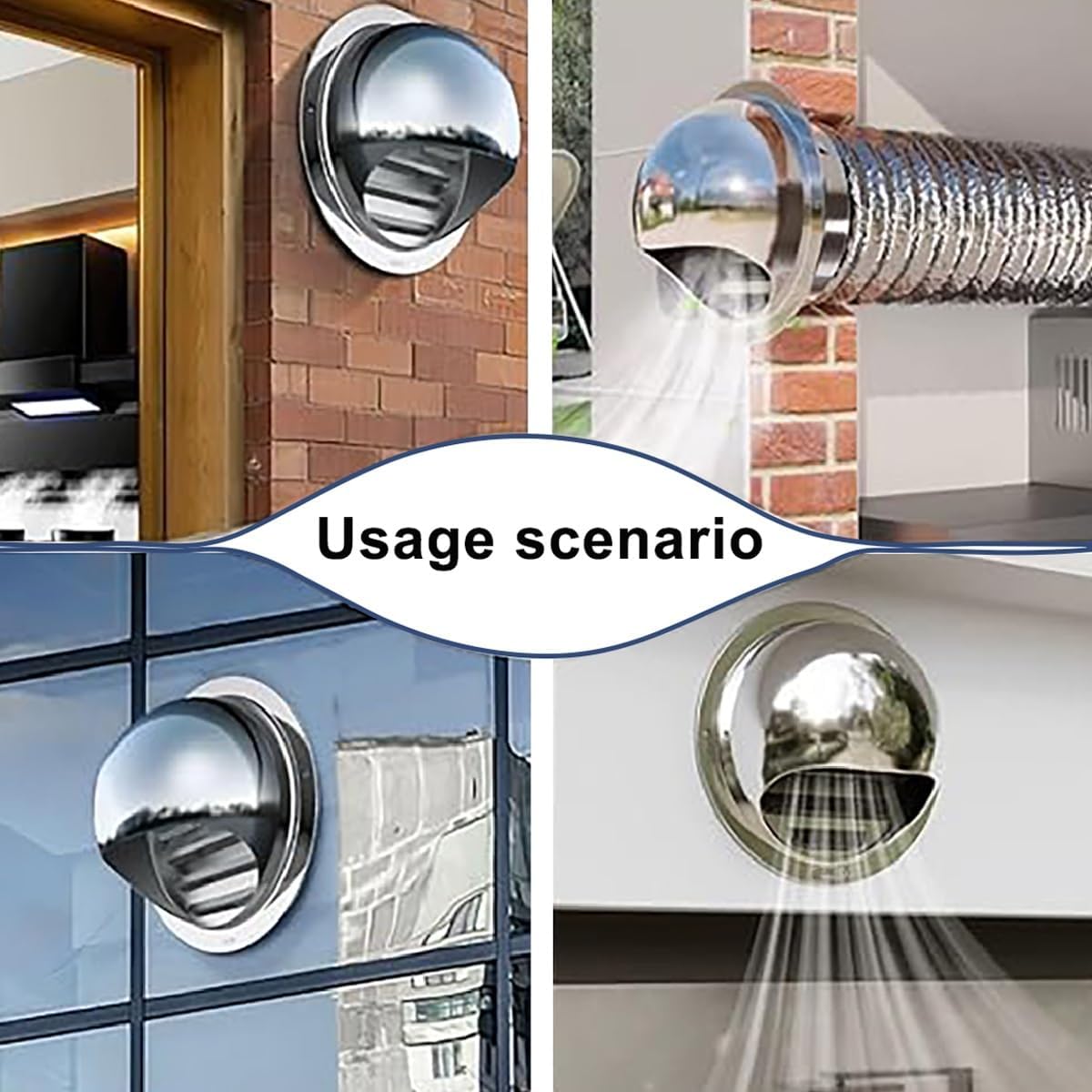 2Pcs Stainless Steel Soffit Vent, Round Ventilation Grille with Fine Mesh, Ceiling Vent Cover for Home HVAC System, Silver Vent Cover for Air Circulation, Durable & Rust-Resistant(190mm/7.5in)