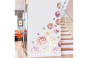 Enchanting Peonies: A Large Floral Wall Sticker for Your Living Space