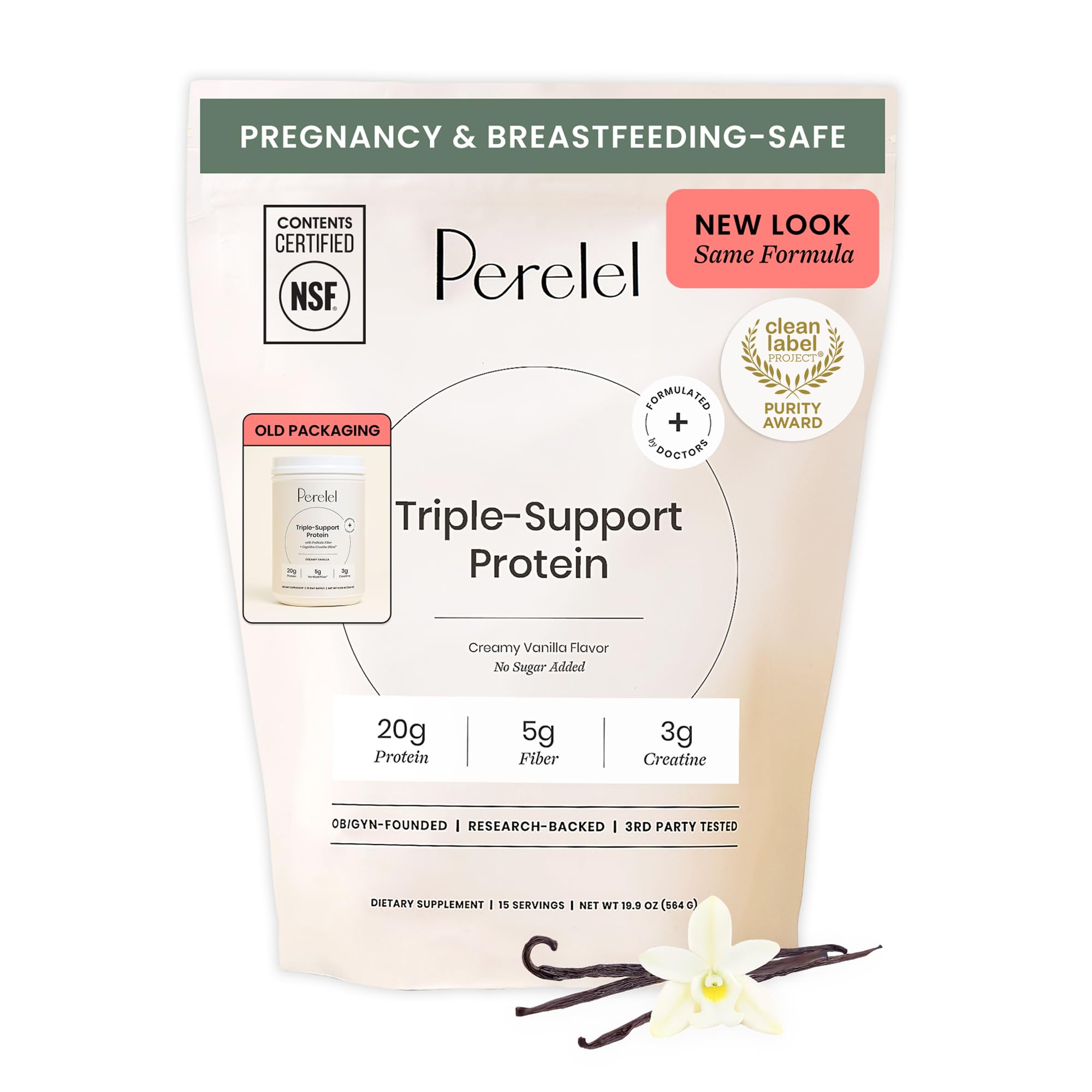 Perelel Triple-Support Plant Based Protein Powder