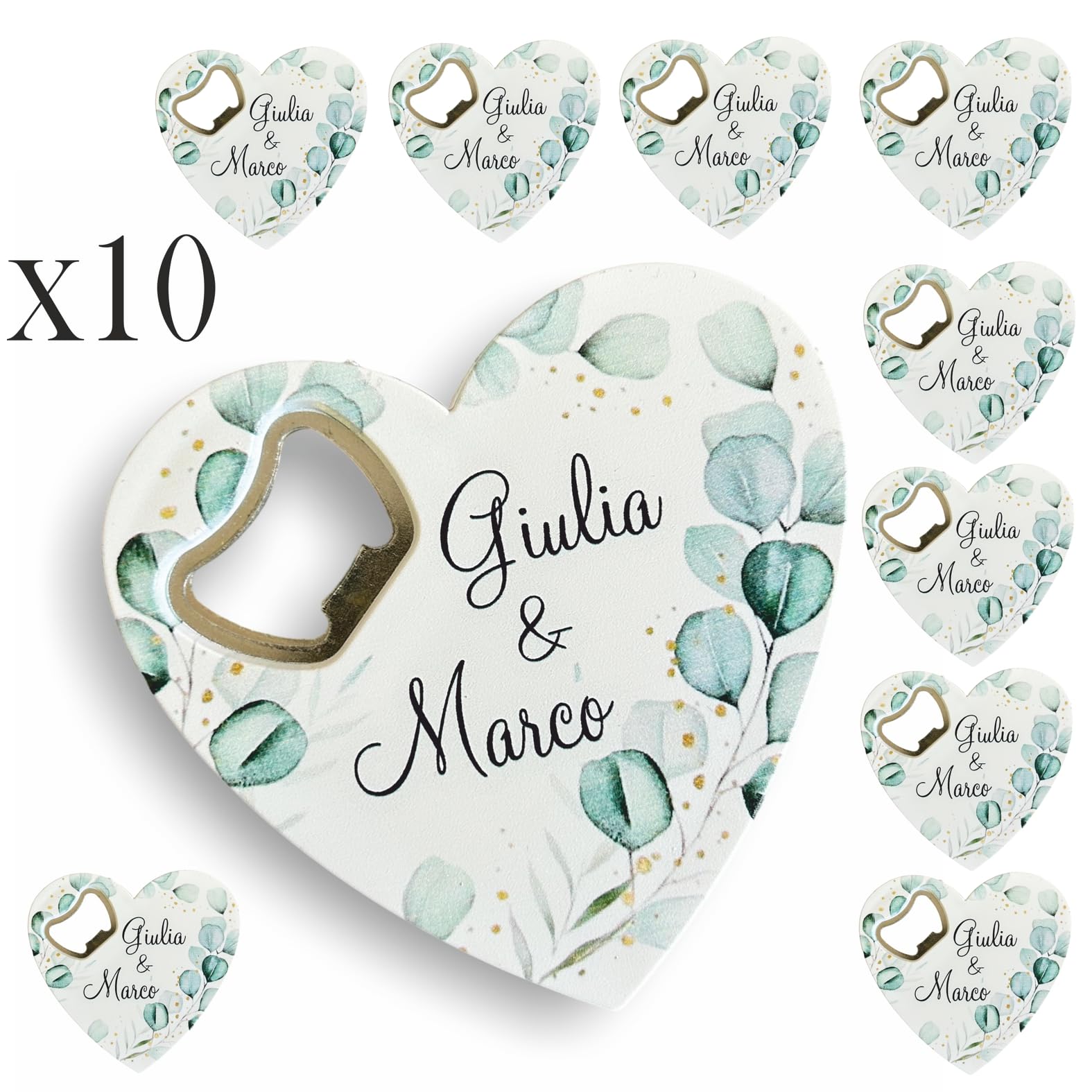 Regalami.shop set 10 bomboniere apribottiglia personalizzabile per tutte le cerimonie + 10 bigliettini a tema personalizzati (6)