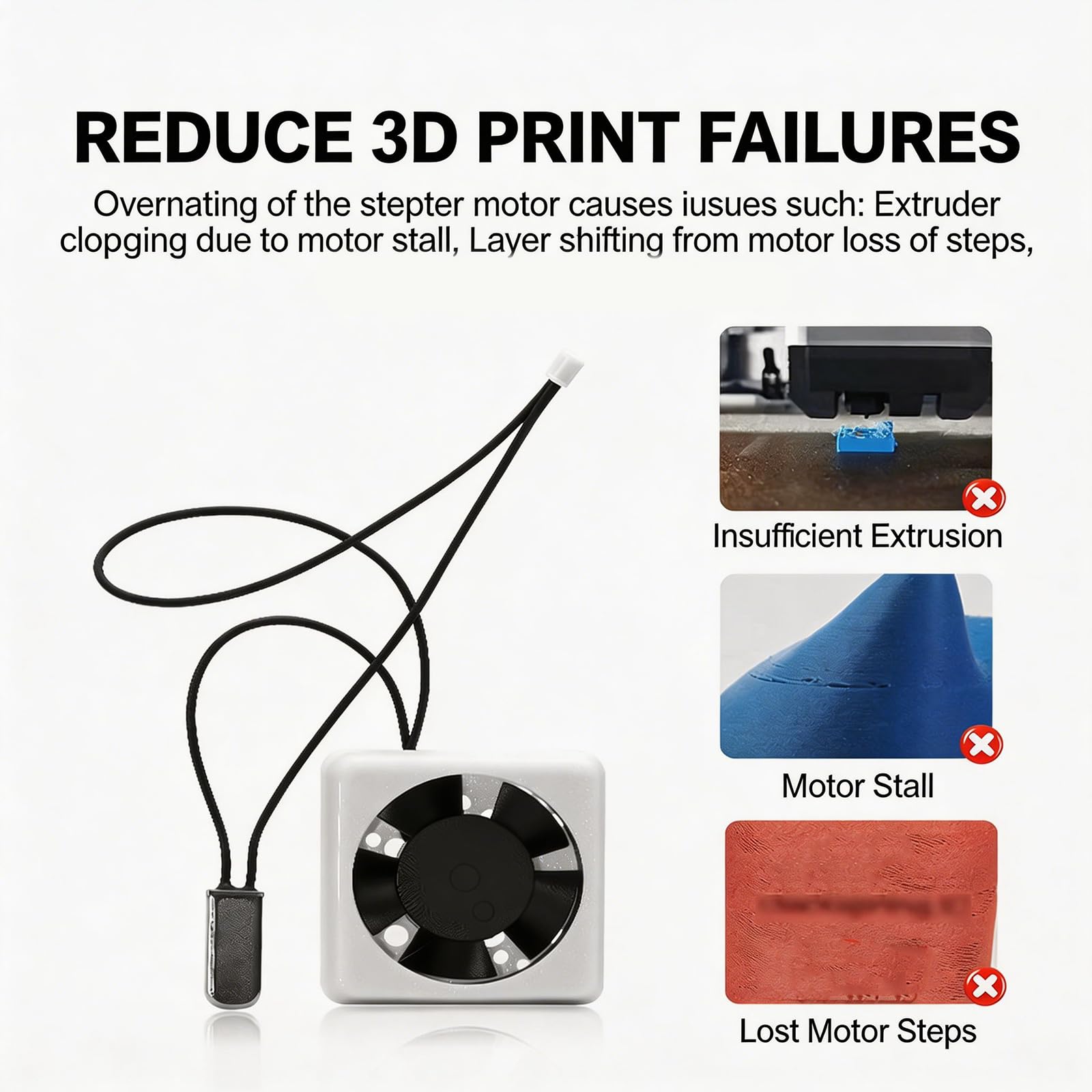 Gruppo ventola di raffreddamento per estrusore per riparazione stampante 3D, modulo ventola con sonda da 24 V con cuscinetto a sfera per attività di manutenzione della stampante