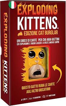 EXPLODING KITTENS CAT BURGLAR - Board Game for Family and Friends - Basic Card Game - Party Game, 2-5 Players, 7+ Years, Italian Edition