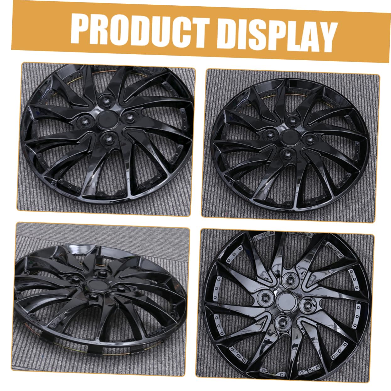 Enjoliveurs pour Voiture 14 Pouces, Lot de 2, Plastique Noir | Roues de 14 Pouces, Design Simple et Élégant, Protection L’usure, Installation Rapide